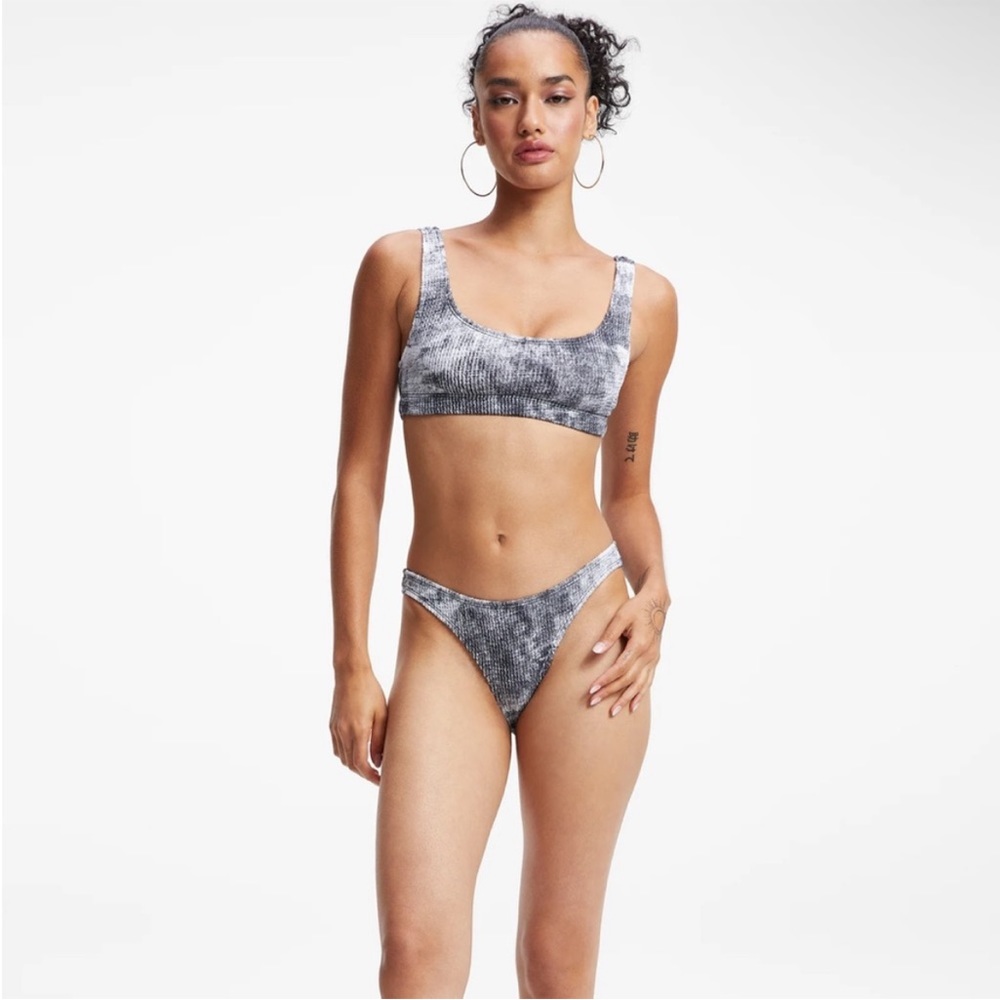 NWT 3 Piece Good American Always Fits Tiny Ties Bikini Set